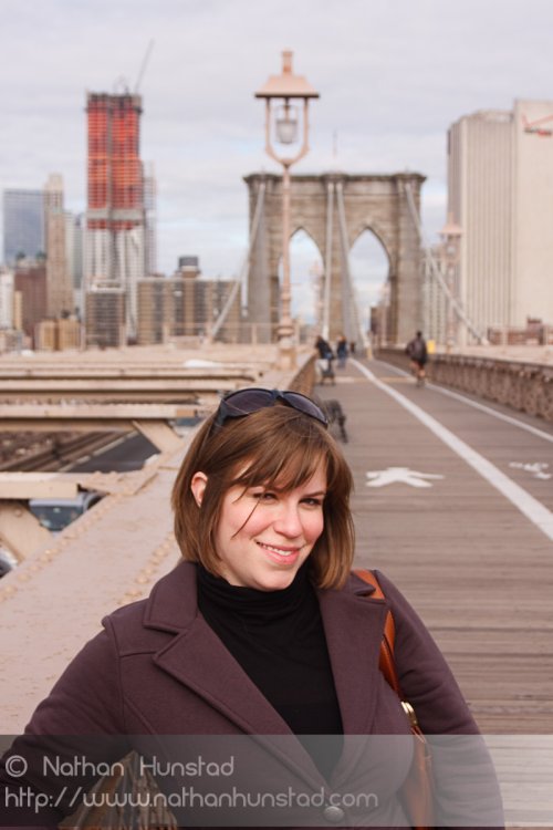 Julia Miller on the Brooklyn Bridge